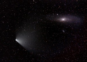 Comet C/2011 L4 Panstarrs, M31, M32, M110